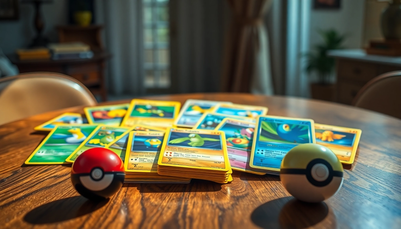 Marvel at real Pokémon cards in India beautifully displayed on a textured wooden table.